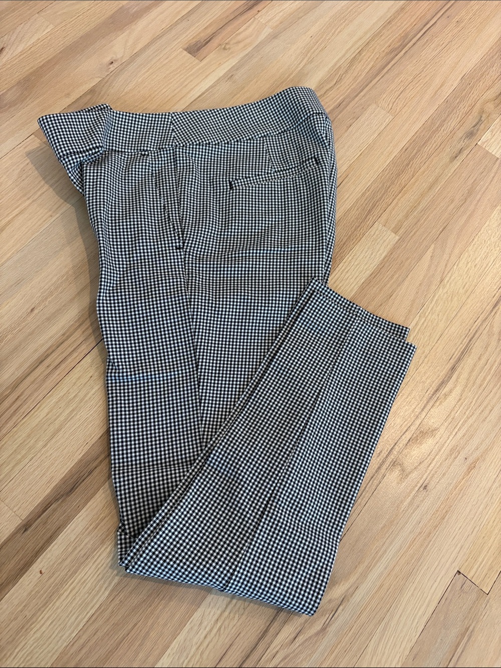 LOFT Black & White Gingham Dress Pants